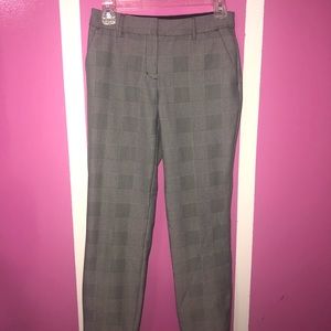 Express Grey/Plaid Straight Leg Dress Pants
